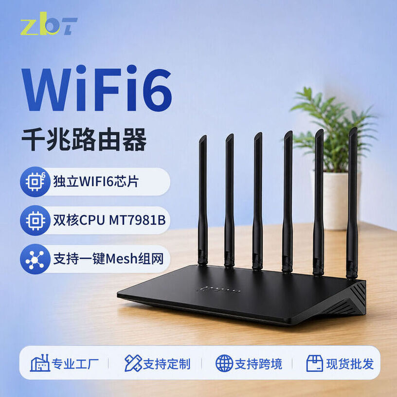 双频wifi6路由器MT7981B方案智能组网5G家用双核无线千兆厂家